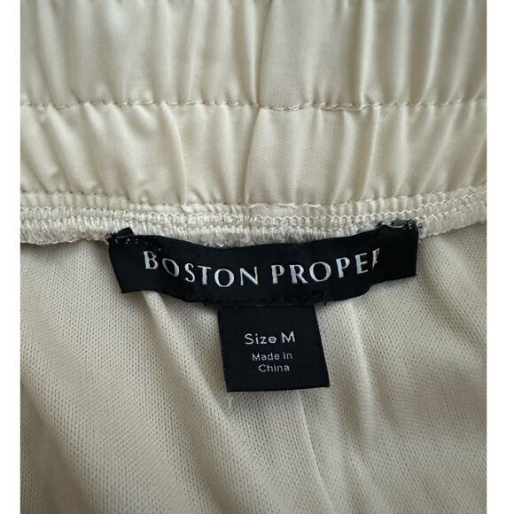 Boston Proper Sequin Wide Leg Pants Sz M Champagne Elastic Waist Stretch Shimmer - Picture 3 of 12